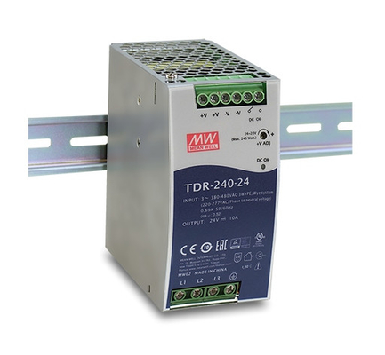 240W Tiga Fase TDR-240-24 Industrial DIN Rail Dibangun Di PFC Aktif