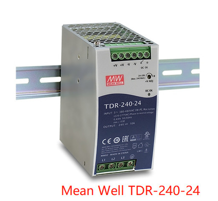 240W Tiga Fase TDR-240-24 Industrial DIN Rail Dibangun Di PFC Aktif