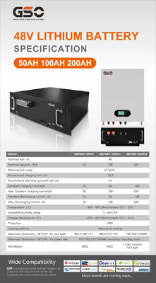 2.5Kwh 50ah Baterai Lilit Surya Lifepo4 Isi Ulang 5000 Kali
