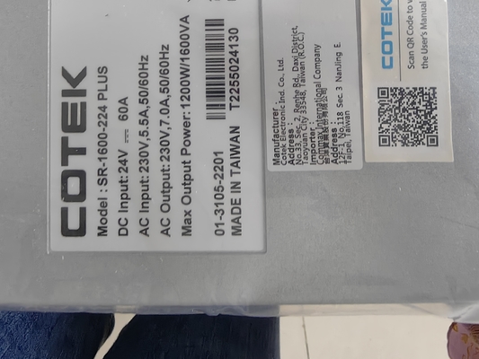 Cotek DC AC Inverter SR 1600-224 Plus 24Vdc masukkan 230Vac output 1600VA Inverter rak