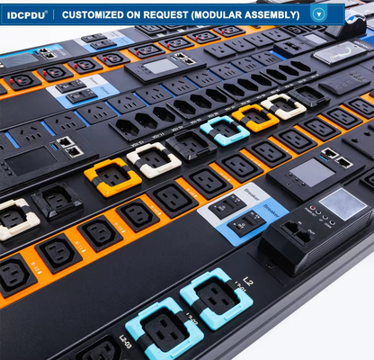 PDU Cerdas IDC Buatan Khusus Input AC380-415VAC Output C220-250VAC 16A-25A PDU Daya Tinggi