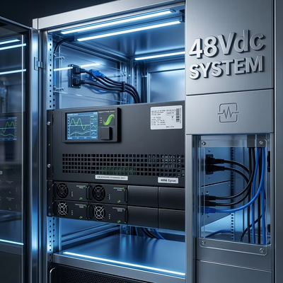 FP2 48V 12KW + 6KVA 230V 5U Sistem Daya Tertanam untuk Lingkungan yang keras