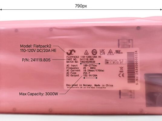 Eltek Flatpack2 110Vdc 125Vdc 3000W Modul Penyearah Efisiensi Tinggi 1U tinggi P/N: 241119.805