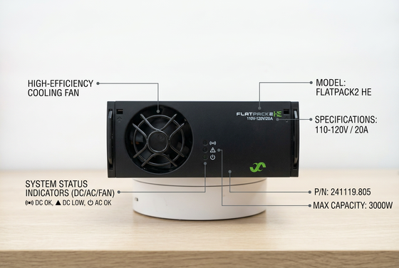 Eltek Flatpack2 110Vdc 125Vdc 3000W Modul Penyearah Efisiensi Tinggi 1U tinggi P/N: 241119.805