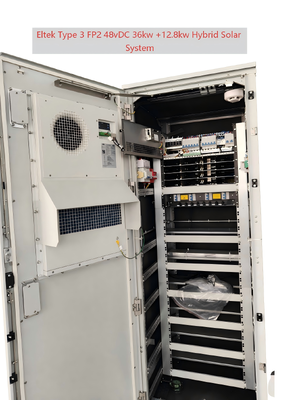 Kabinet Daya Luar Ruangan Surya-Hibrida 48Vdc 36KW+12,8KW untuk Aplikasi Off-Grid