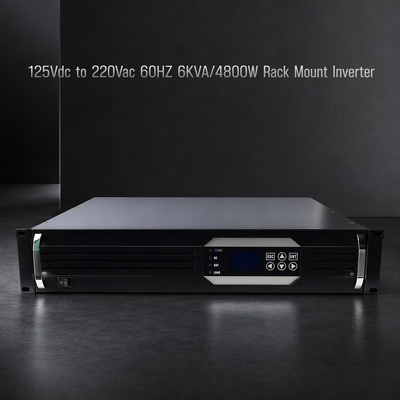 Inverter Gelombang Sinus Murni 6KVA Dudukan Rak 19" 2U dengan Input 125VDC dan UPS Server Output 220VAC