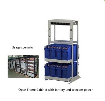 IP55 Telecom Enclosures 1.3m 1.9m Open Frame Cabinet Dengan Baterai
