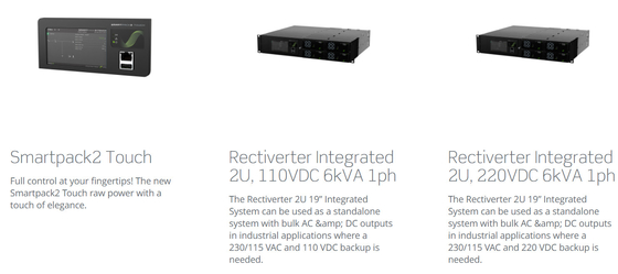 8KW 230Vac 4KW 115Vac Sistem Daya Rectiverter 48Vdc Terintegrasi 2U 6kVA 1ph (CIOR0402.XXX)