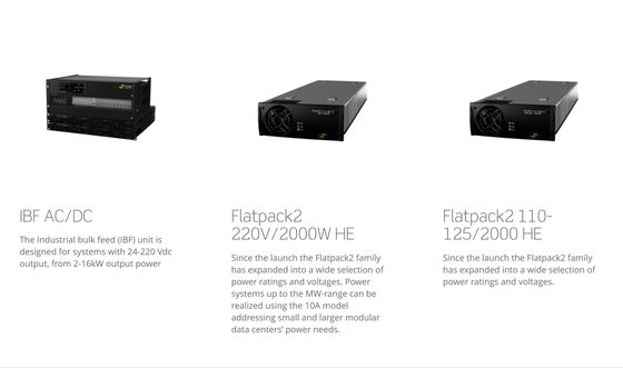 Sistem Daya DC Industri Eltek Flatpack2 IBB dengan Output Daya DC 16 kW, Perlindungan IP21, dan Arus Maksimum 300 ADC