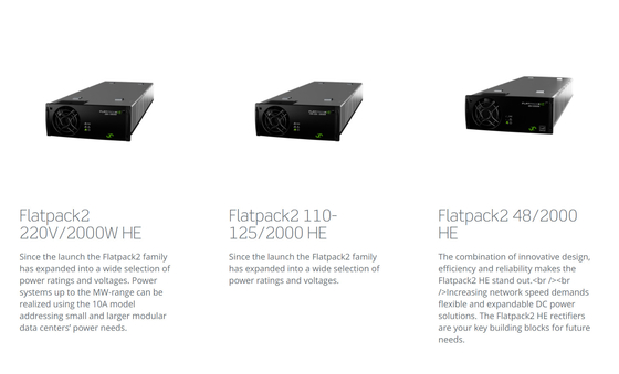 Sistem AC / DC Pakan Massal Industri Eltek 24-220Vdc 2kw- 16kw dengan Flatpack 2 Rectifier